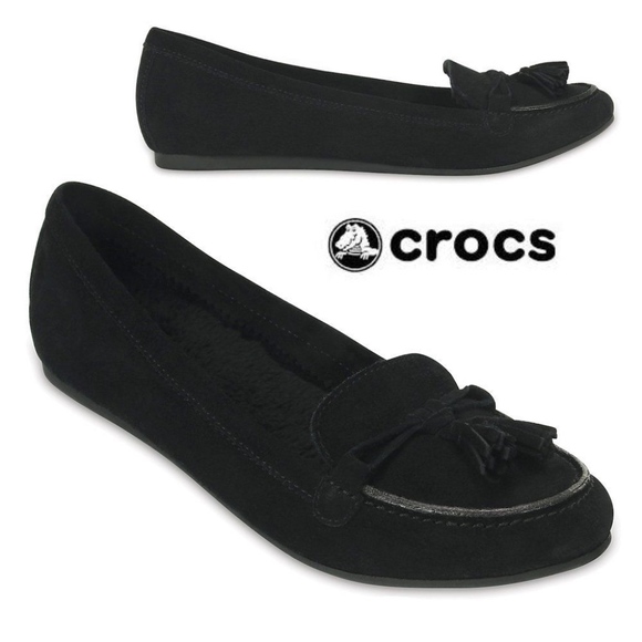 crocs loafers black